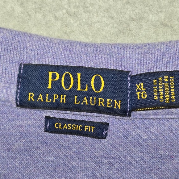 Polo Ralph‎ Lauren Polo Shirt Mens Extra Large Purple Classic Fit Short Sleeve - Picture 9 of 16